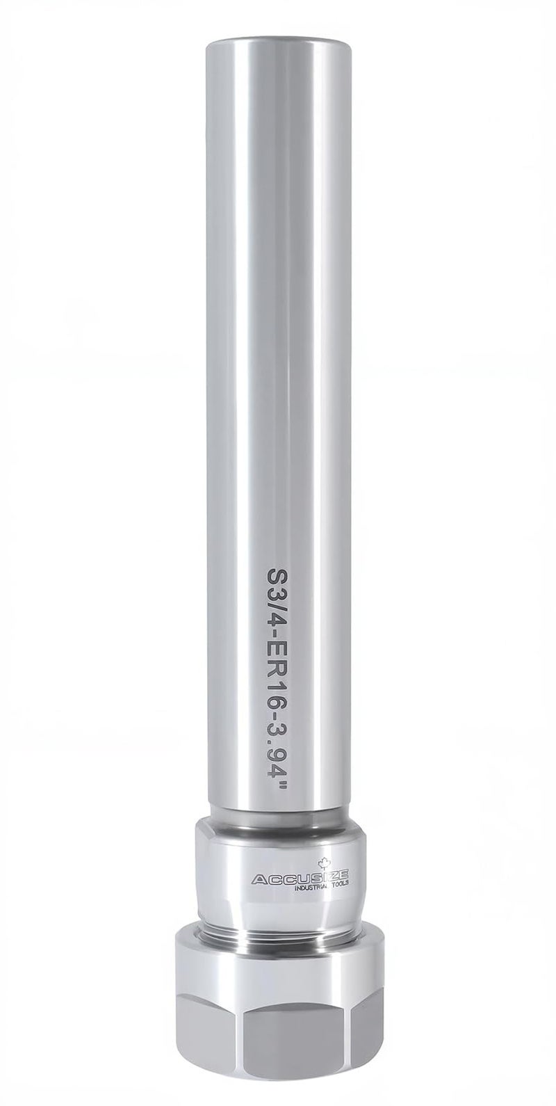 Accusize Industrial Tools ER16 Collet Chuck Extension Rod, 3/4â€³ Straight Shank, 3.94â€³ Shank Length, 5.31â€³ OAL, 0.02â€³â€“0.393â€³ Capacity, 0223-0208 - Image 1